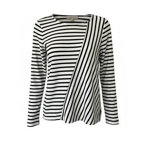 LOFT Women's White/Navy Striped Top Size Small Nautical Preppy Coastal Nantucket